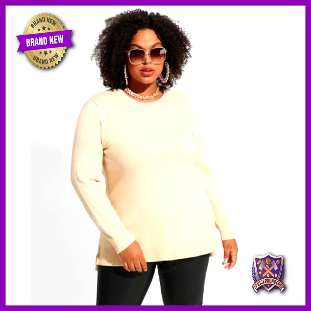 Plus Size Oversized Sweater Pullover Crewneck Lon… - image 2